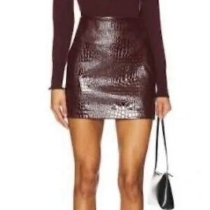 Lagence Girard Croc-Embossed Skirt